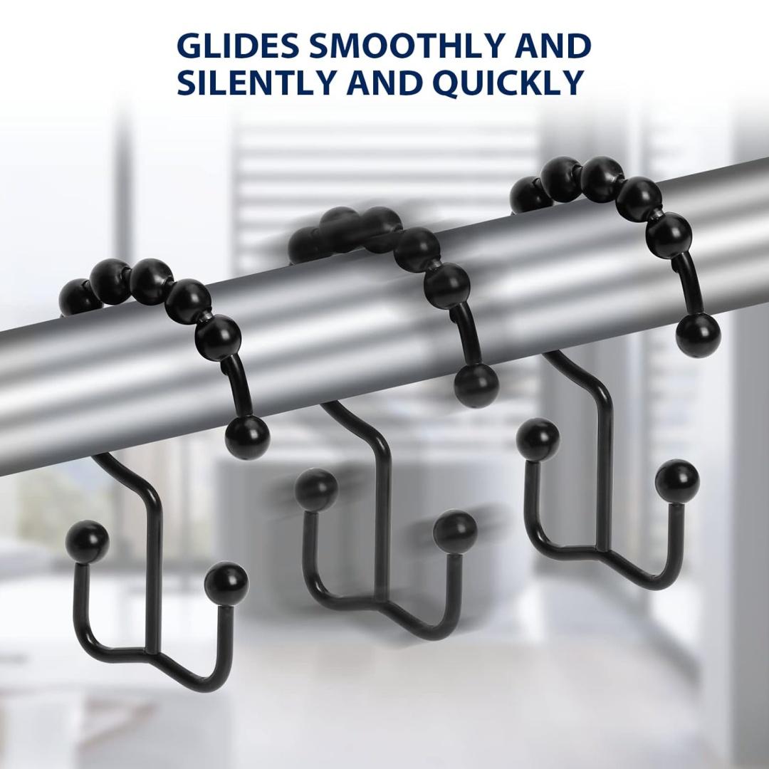 Curtain Rods - Duschvorhanghaken, Robuster Duschhaken aus Edelstahl, doppelseitig,