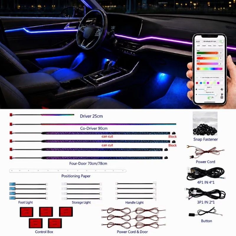 Door Handle - Auto-Ambientebeleuchtungs-Set 18 in 1 RGB LED