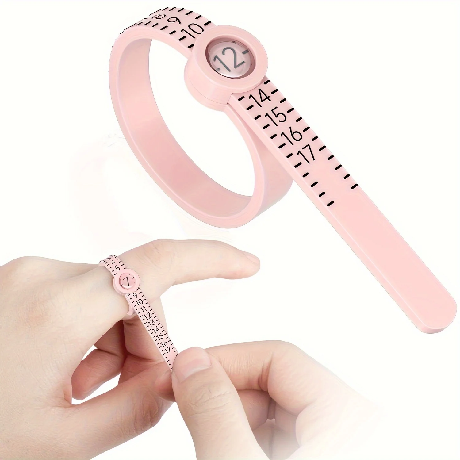 Tape Measure - 1-17 Ringgrößenmesser Amerikanisches Messwerkzeug mit Lupe