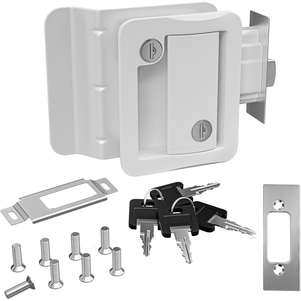 Door Handle - RV-Türschloss-Ersatz mit Paddelriegel, Wohnmobil-Türgriffverschluss, 100% Metall