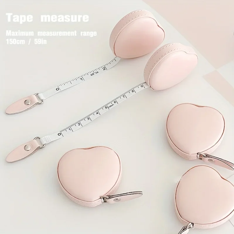 Tape Measure - 1 Stück Multifunktionales PU-Leder Rosa Liebes-Maßband
