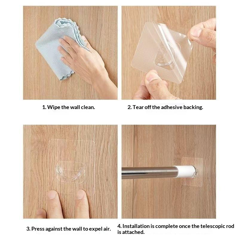 N$ 4 Stück transparente, selbs – Curtain Rods Bewertung und Preis